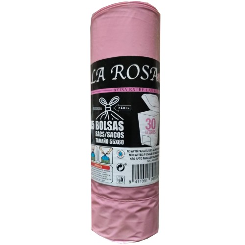 LA ROSA BOLSA BASURA AUTOCIERRE 15 unds 55X60 G/120 C/30.ofr BOLSAS BASURA